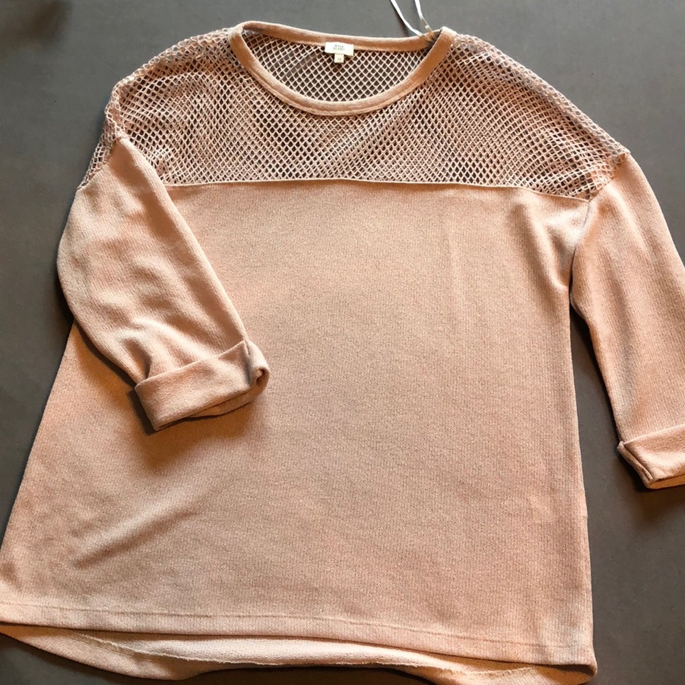 River Island tan/nude fishnet top US size 10